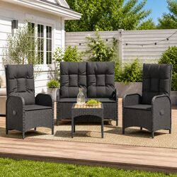 Practical Garden Dining Set with Reclining Comfort