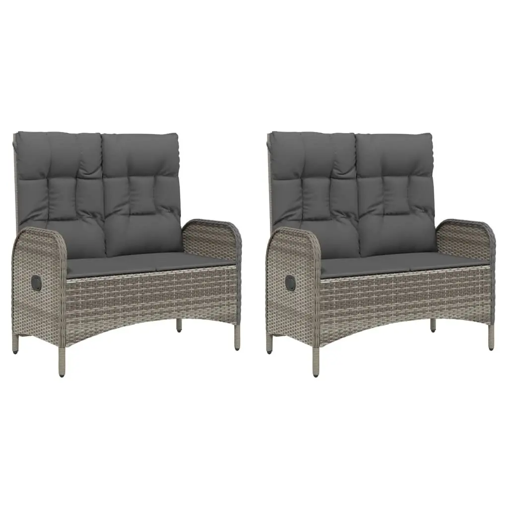5 Piece Garden Dining Set Outdoor Furniture Grey PE Rattan Steel Frame Acacia Wood Table Chairs