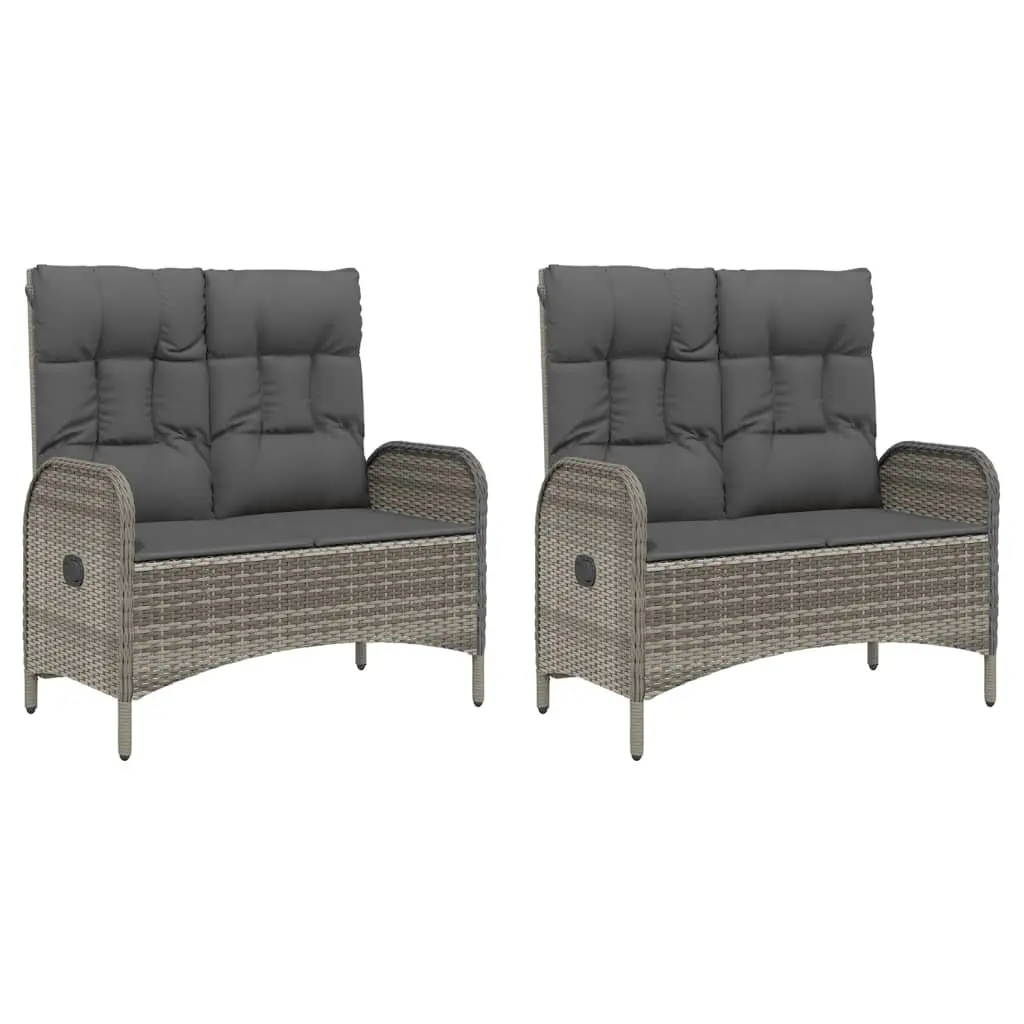 Garden Dining Set 5 Piece Outdoor Furniture Grey PE Rattan Steel Acacia Wood