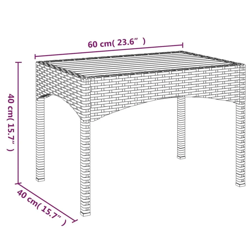 5 Piece Outdoor Garden Dining Set Black PE Rattan Steel Frame Acacia Wood Table