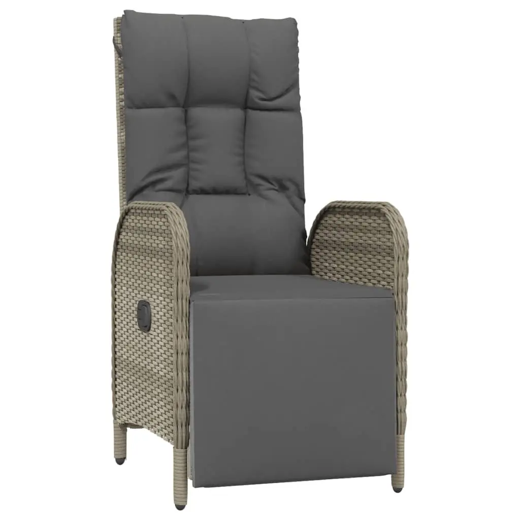 3 Piece Outdoor Dining Set Grey Poly Rattan Chairs Table Tempered Glass Top