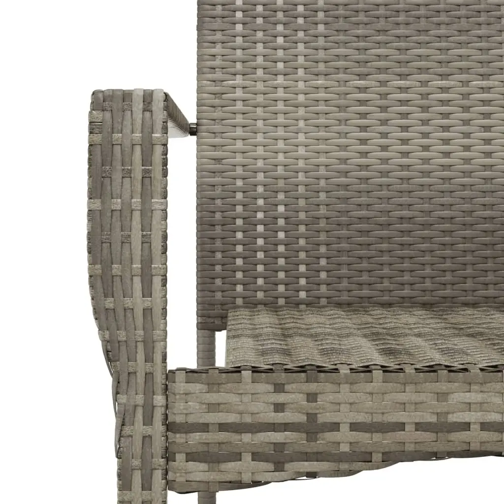 Garden Dining Set PE Rattan 5 Piece Outdoor Furniture Grey Table Chairs with Cushions