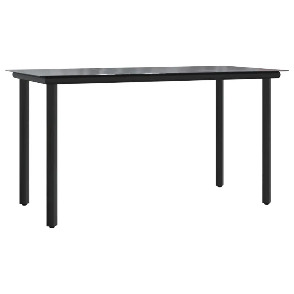 5 Piece Outdoor Dining Set Poly Rattan Chairs Table Black