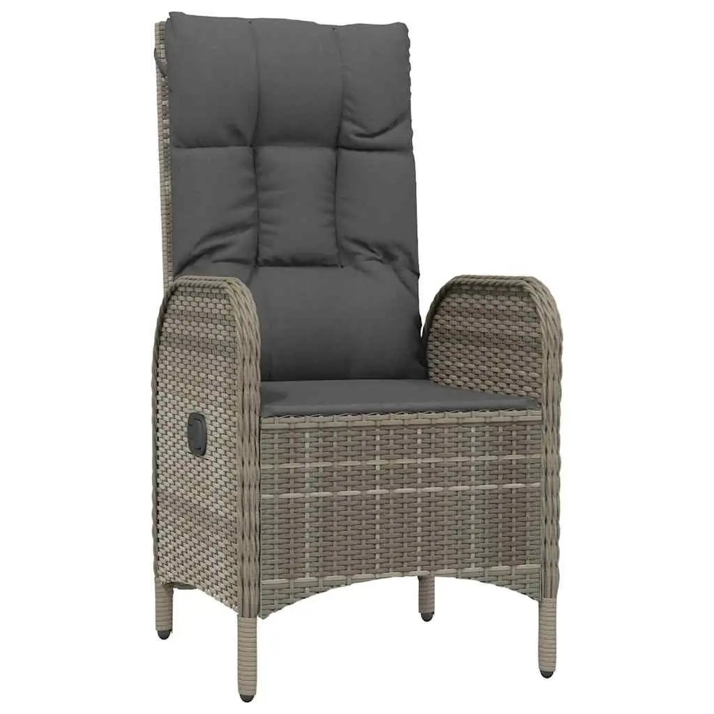 Garden Dining Set 5 Piece Outdoor Furniture Grey Poly Rattan Chairs Table