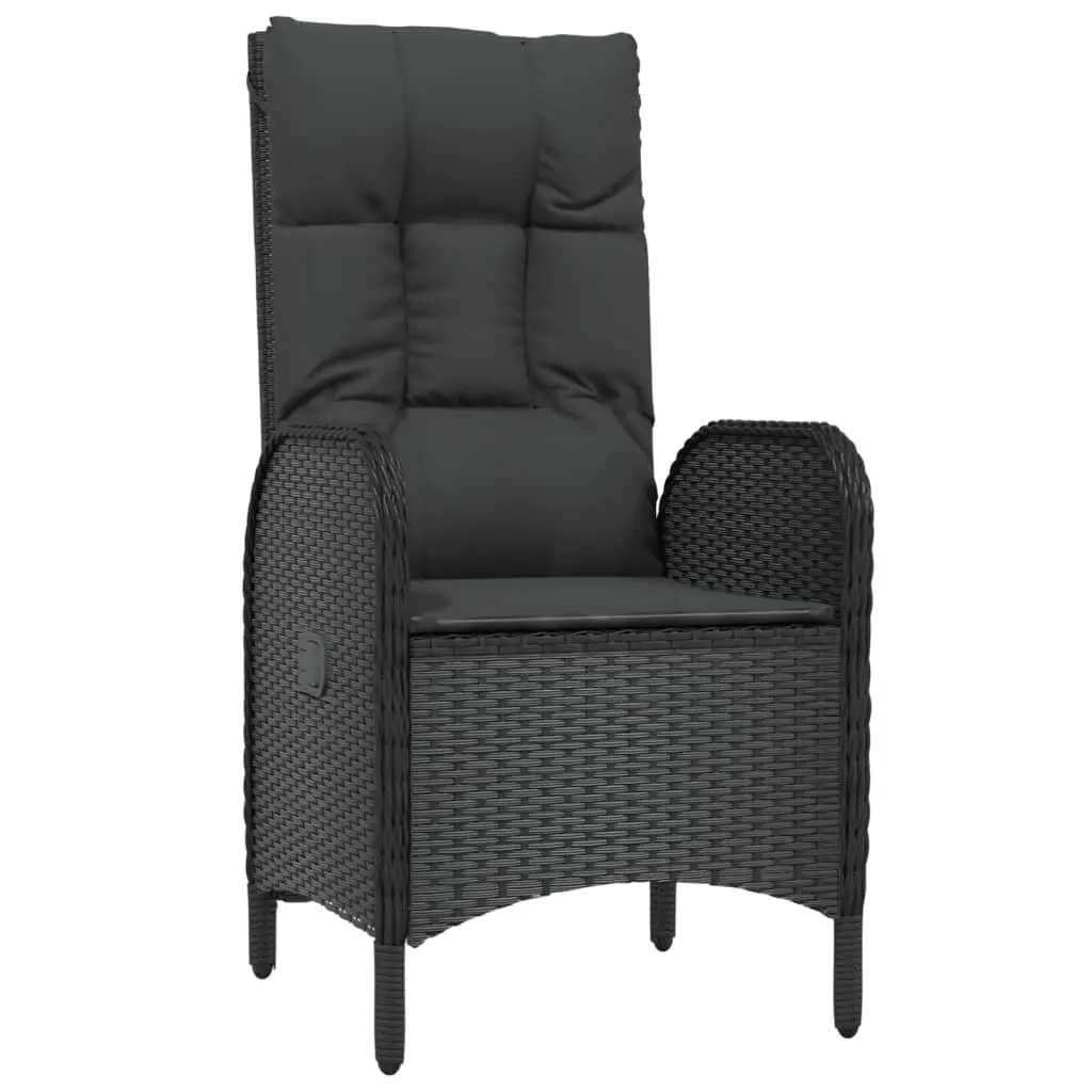 5 Piece Outdoor Dining Set Poly Rattan Table and Chairs Black
