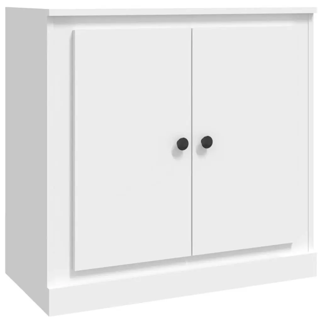 White Engineered Wood Sideboards Set of 3 Storage Cabinet Buffet Display
