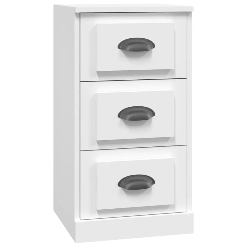 White Engineered Wood Sideboards Set of 3 Storage Cabinet Buffet Display