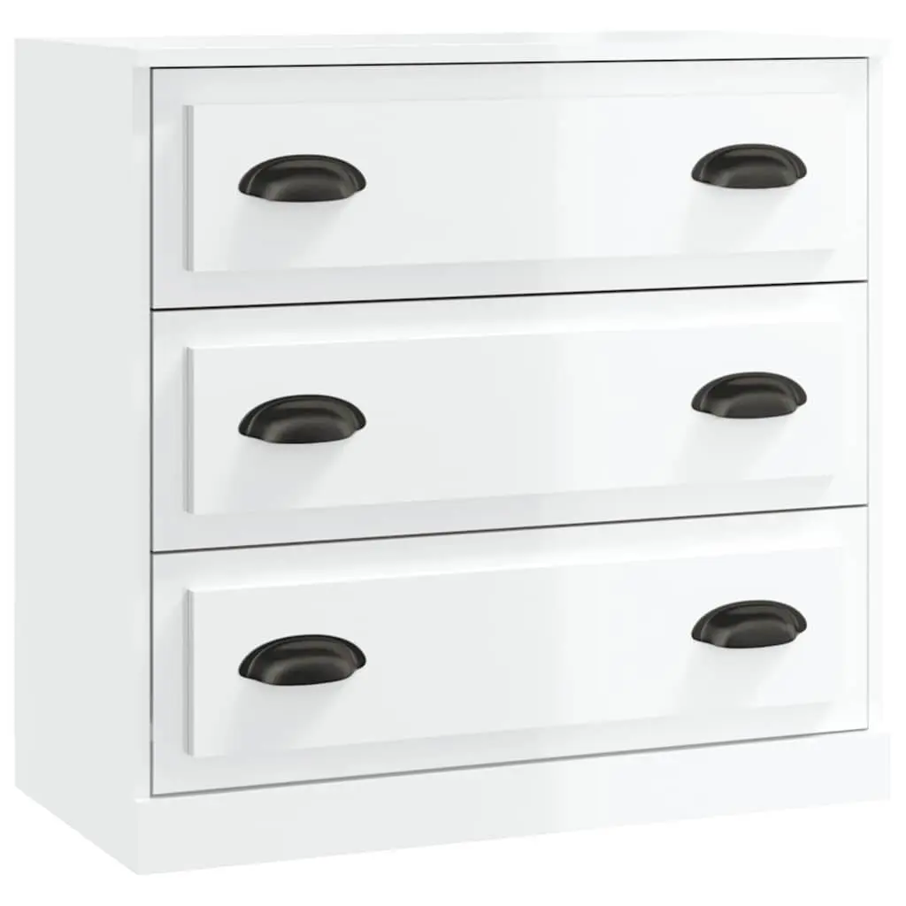 Sideboards Engineered Wood High Gloss White Set of 2