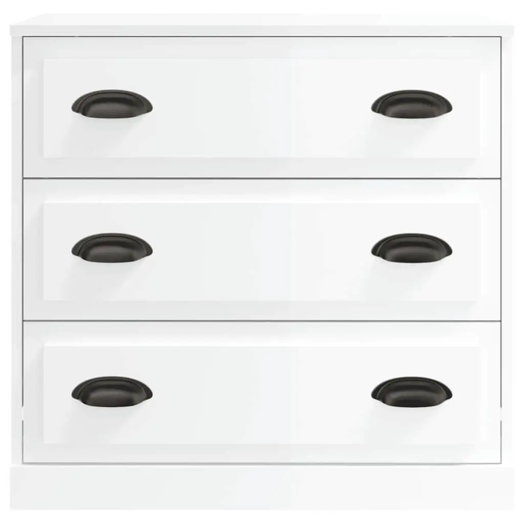 Sideboards Engineered Wood High Gloss White Set of 2