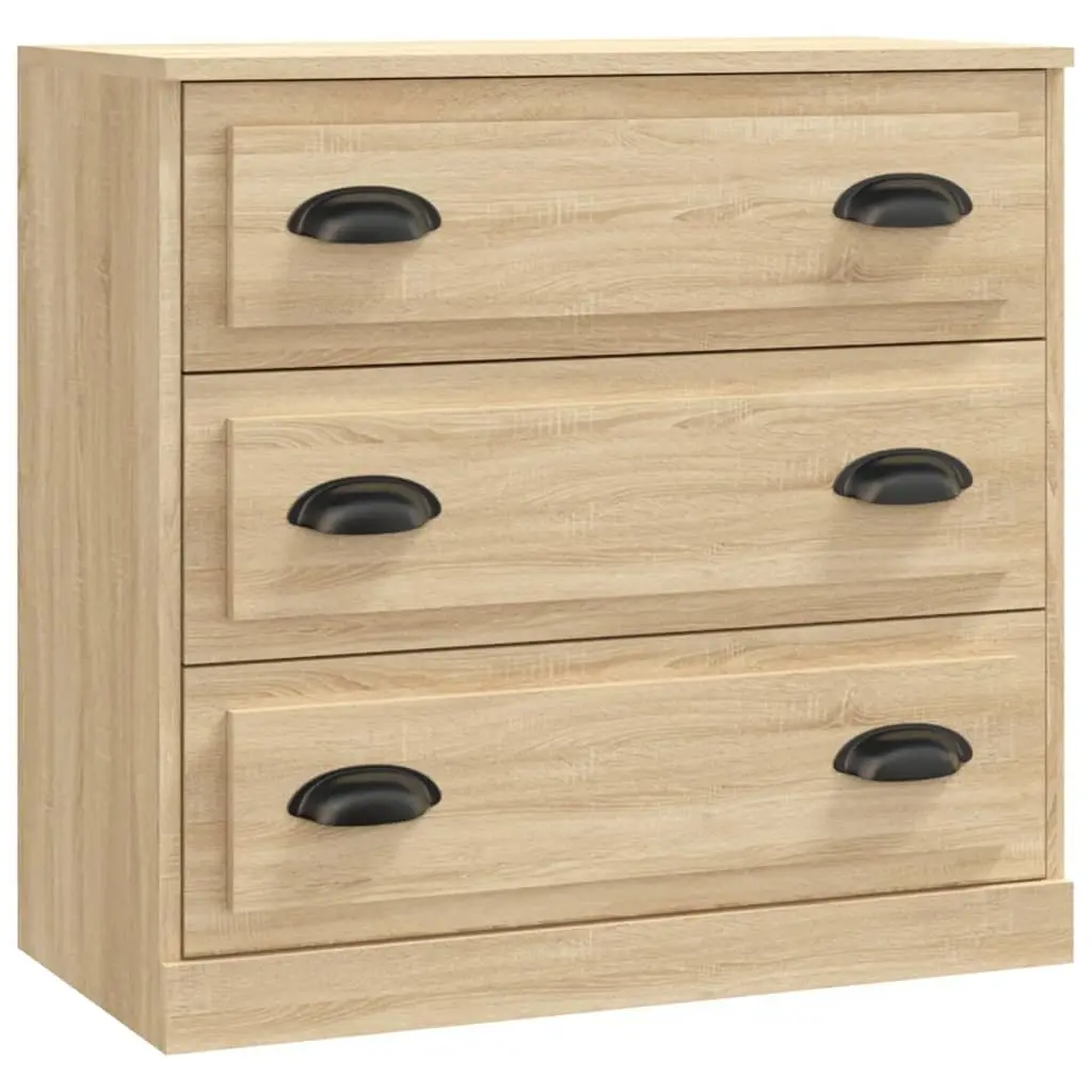 Brown Engineered Wood Sideboard Storage Cabinets 2 Piece Set for Living Room Organization and Display