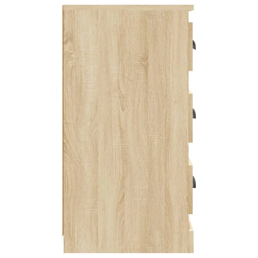Brown Engineered Wood Sideboard Storage Cabinets 2 Piece Set for Living Room Organization and Display