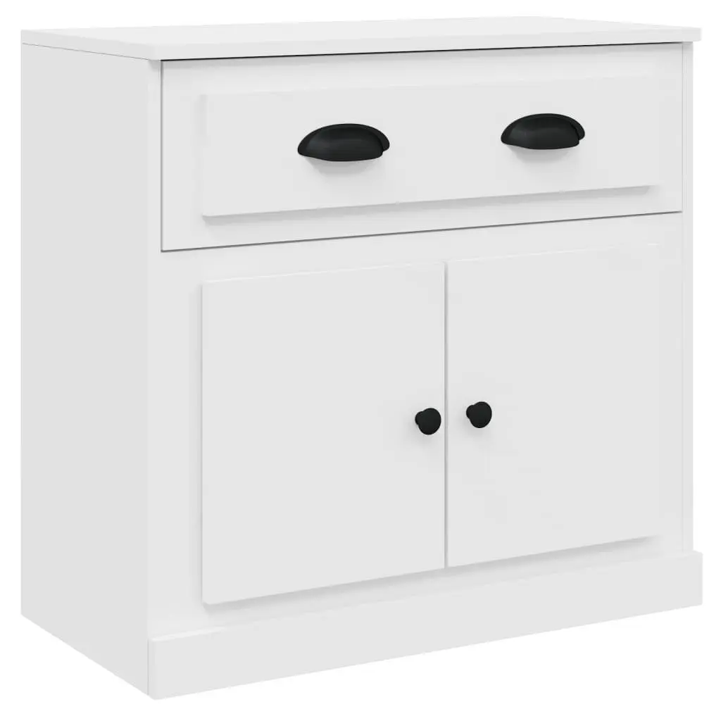 White Engineered Wood Sideboards Set of 3 Storage Cabinet Buffet Furniture
