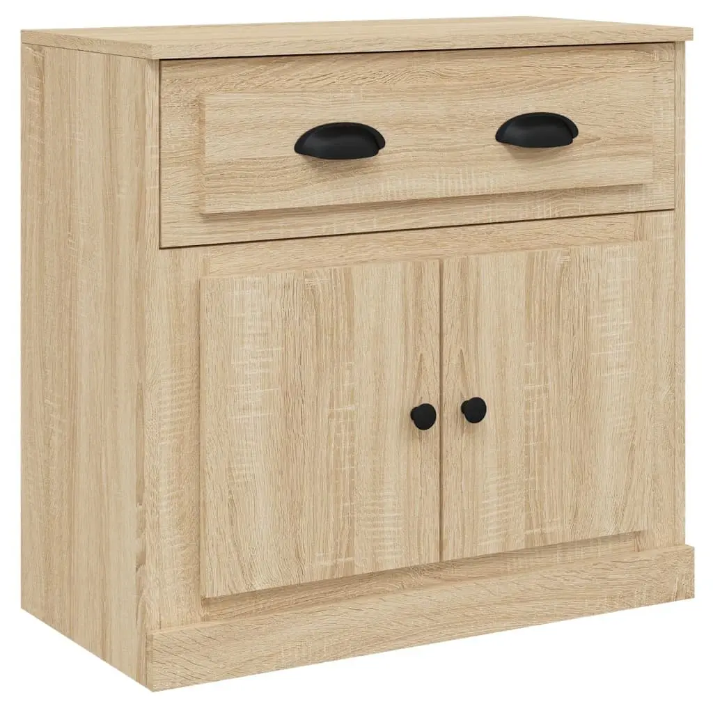 3 Piece Sideboard Set Engineered Wood Brown Storage Unit Buffet Display Cabinet