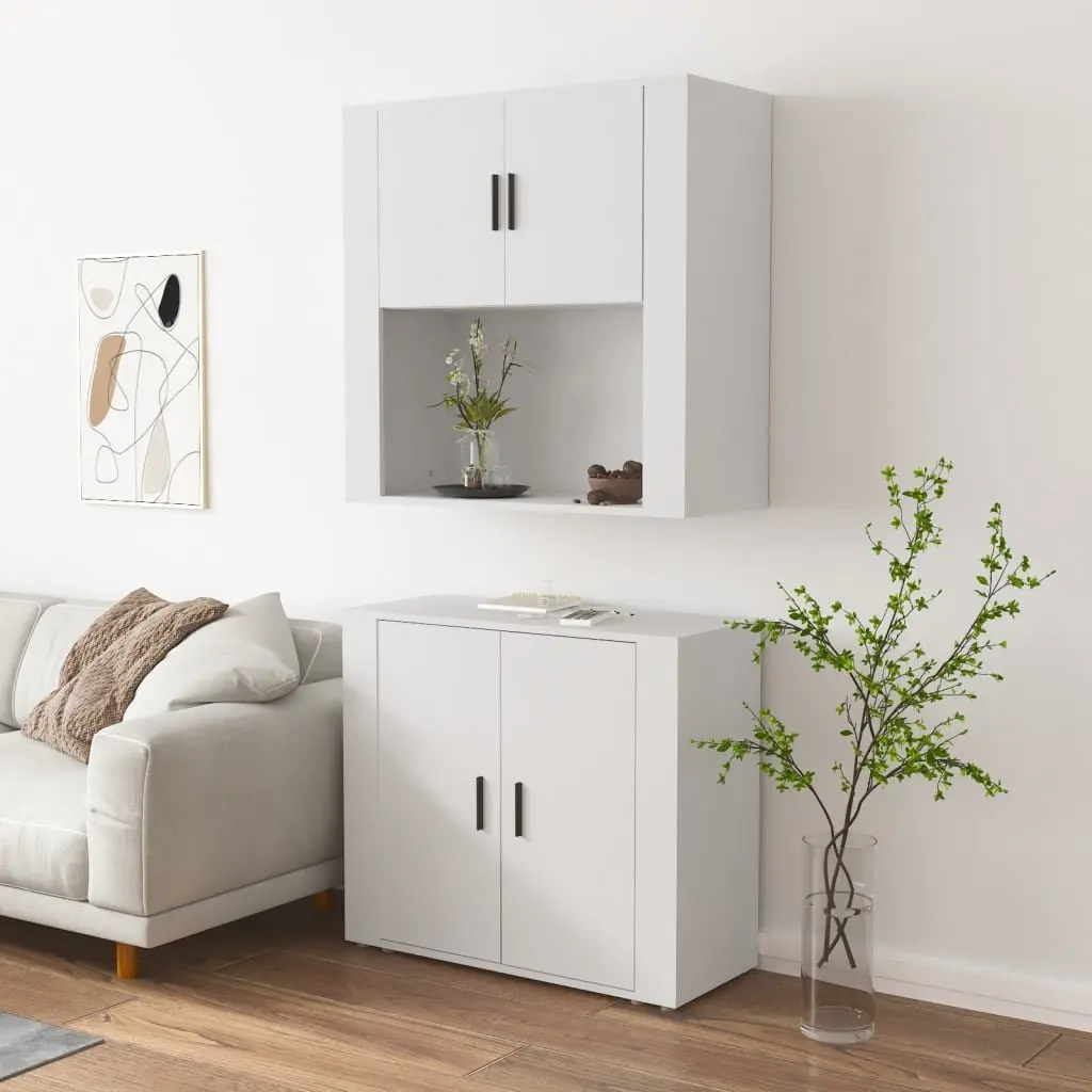 Highboard Engineered Wood Wall-Mounted Storage Cabinet White