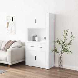 Functional White Highboard Storage Cabinet for Home Use