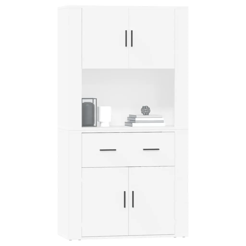 White Highboard Storage Cabinet for Home Use