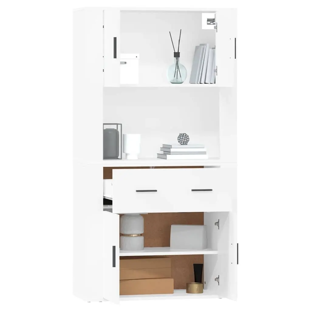 White Highboard Storage Cabinet for Home Use