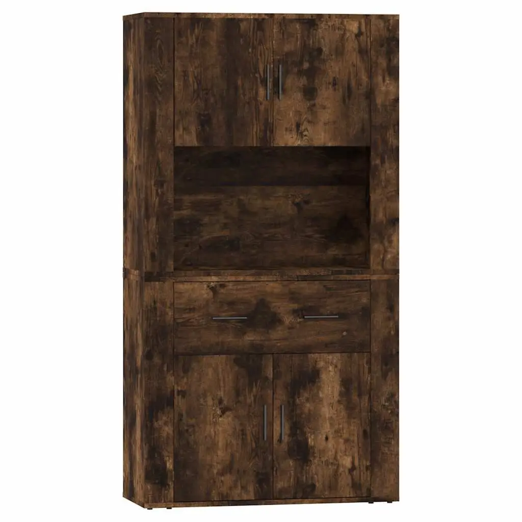 Highboard Sideboard Buffet Cabinet Engineered Wood Wall-Mounted Brown