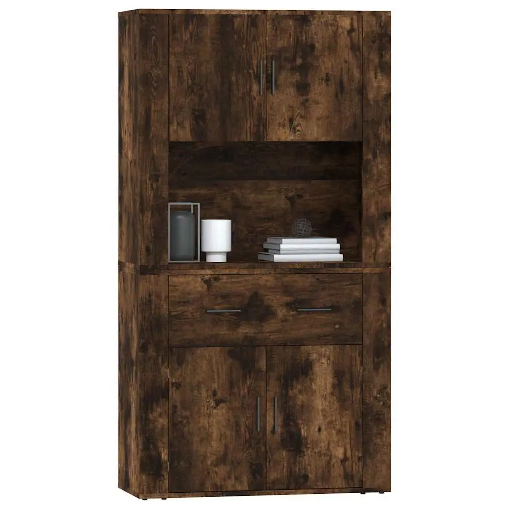 Highboard Sideboard Buffet Cabinet Engineered Wood Wall-Mounted Brown