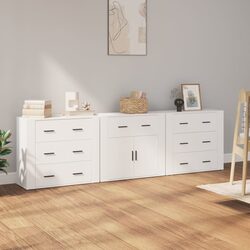 Practical Storage Solution with 3 White Sideboards