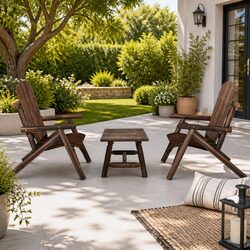 3 Piece Outdoor Garden Lounge Set Solid Spruce Wood Furniture Brown Patio