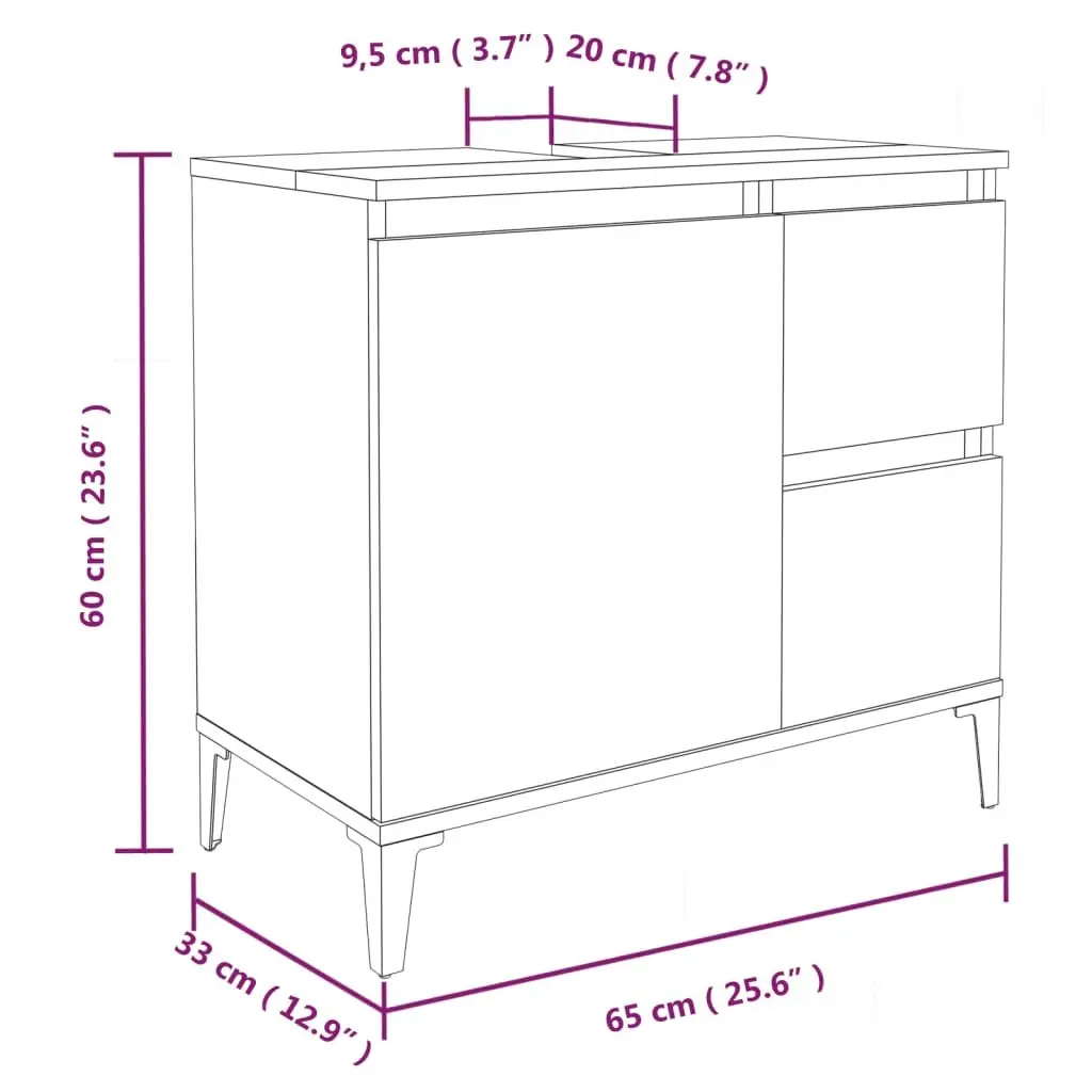 3 Piece Engineered Wood Bathroom Storage Cabinet Set White