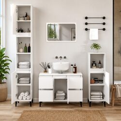 Functional 3 Piece White Bathroom Furniture for Everyday Use