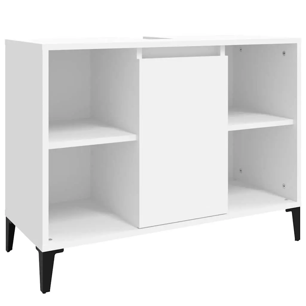 3 Piece Bathroom Furniture Set Engineered Wood White Storage Cabinet Vanity Unit Sink Organizer