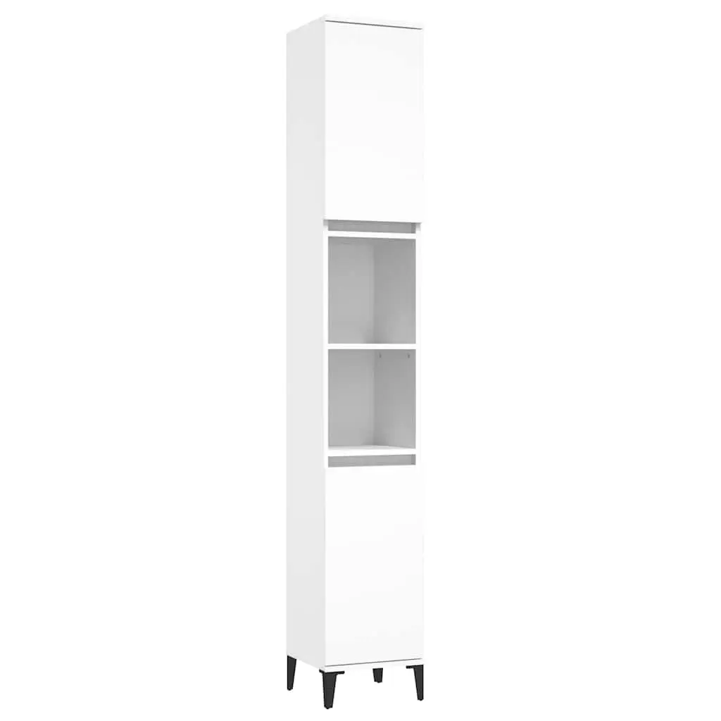 3 Piece Bathroom Furniture Set Engineered Wood White Storage Cabinet Vanity Unit Sink Organizer