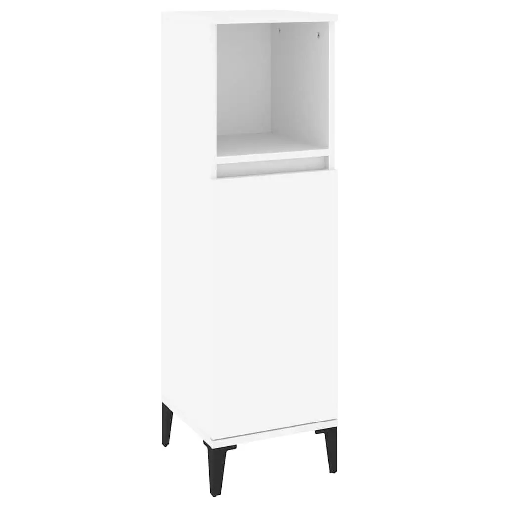 3 Piece Bathroom Furniture Set Engineered Wood White Storage Cabinet Vanity Unit Sink Organizer