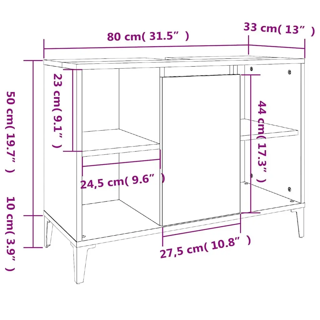 3 Piece Bathroom Furniture Set Engineered Wood White Storage Cabinet Vanity Unit Sink Organizer