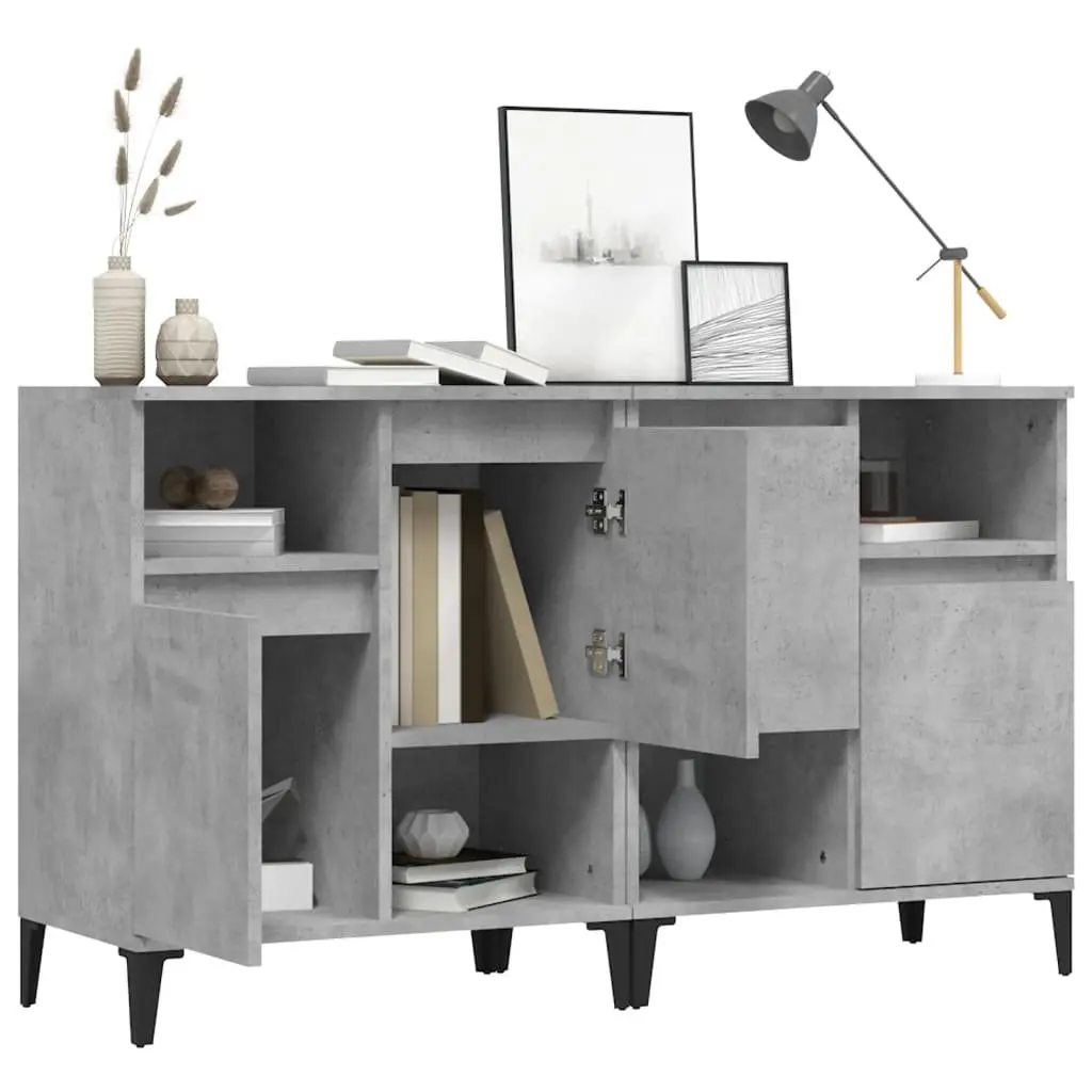 Sideboard Cabinet Grey Storage Unit Engineered Wood 60x35x70 cm Home Furniture