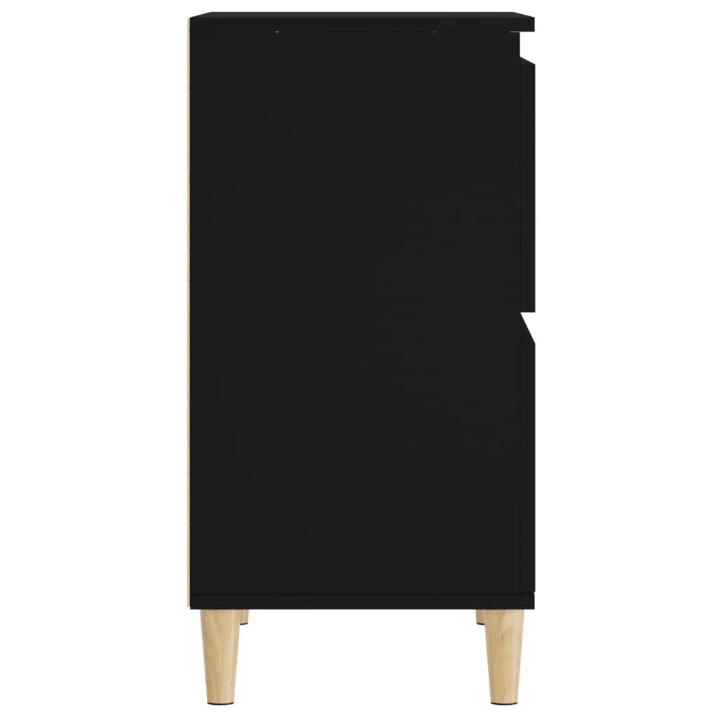 Sideboard Cabinet 2 pcs Black 60x35x70 cm Storage Cupboard Engineered Wood