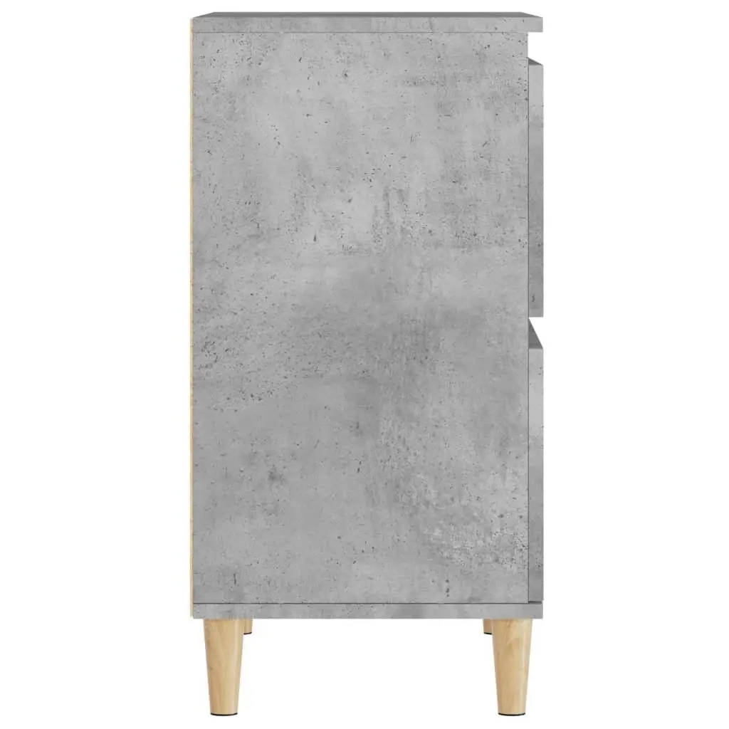 Sideboard Cabinet Grey Engineered Wood Storage Cupboard 60x35x70cm Set of 2