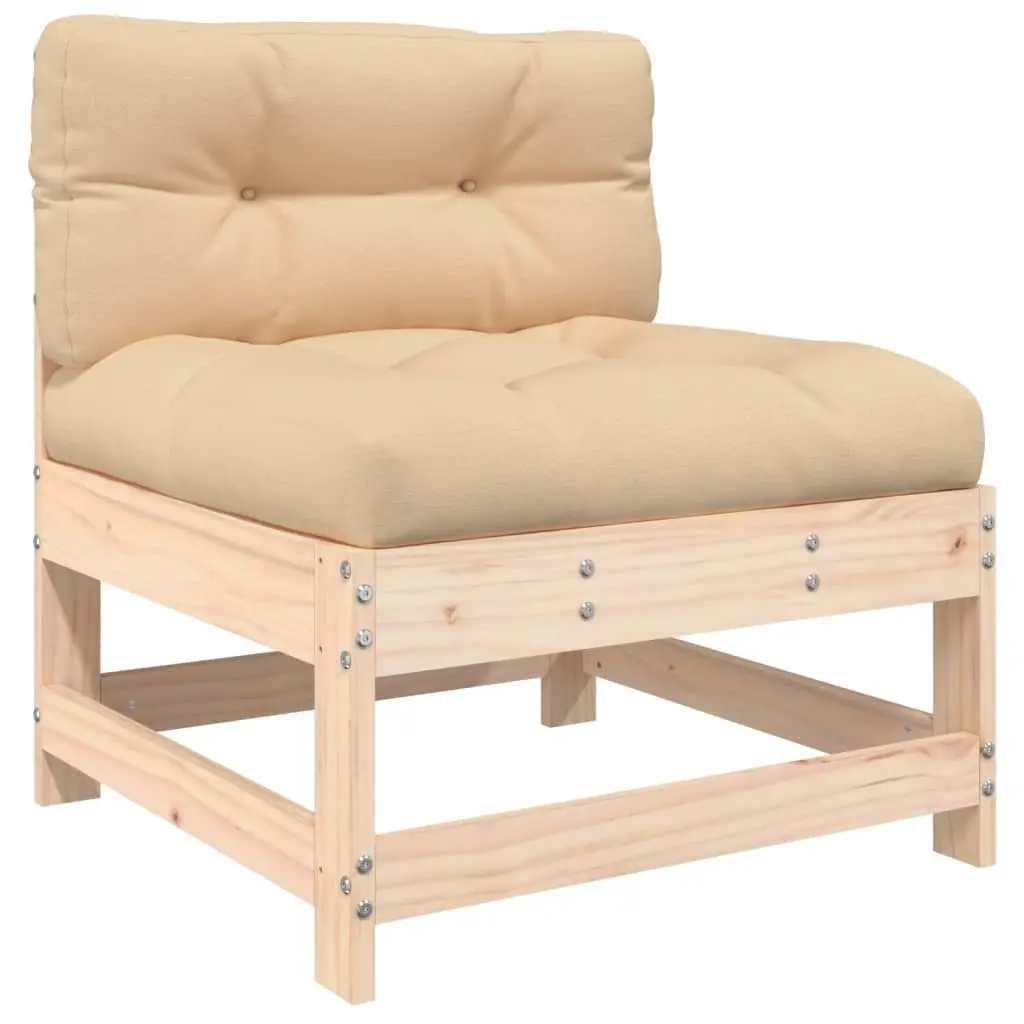 Garden Lounge Set Solid Pine Wood 5 Piece Outdoor Furniture with Cushions Brown