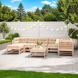 Practical 8-Piece Patio Sofa Set with Soft Cushions