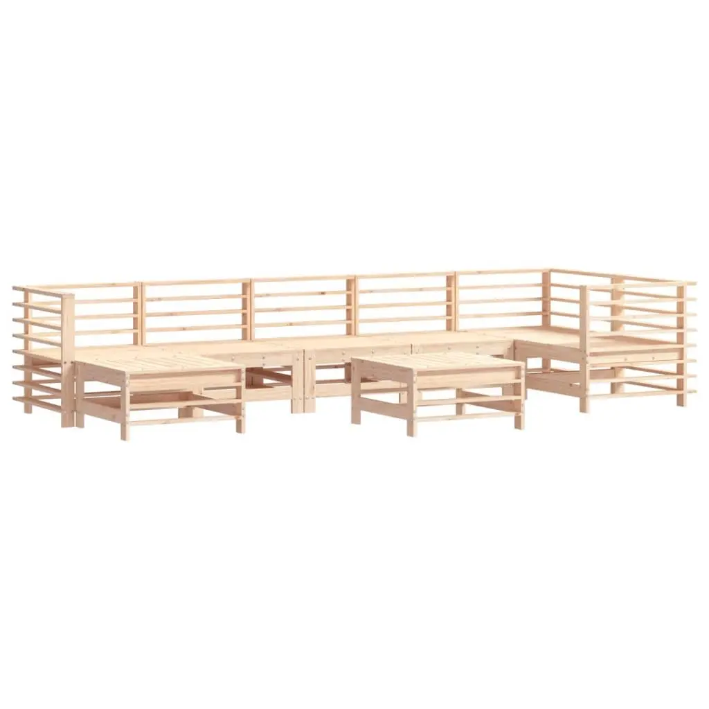 Garden Lounge Set 8 Piece Wooden Outdoor Furniture Modular Patio Sofa with
