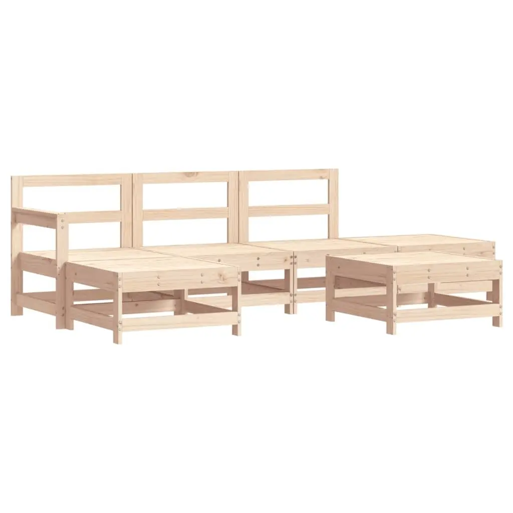 Garden Lounge Set Wooden 6 Piece Outdoor Furniture Patio Sofa with Cushions Brown