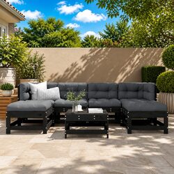 Practical 7 Piece Outdoor Lounge Set with Cushions