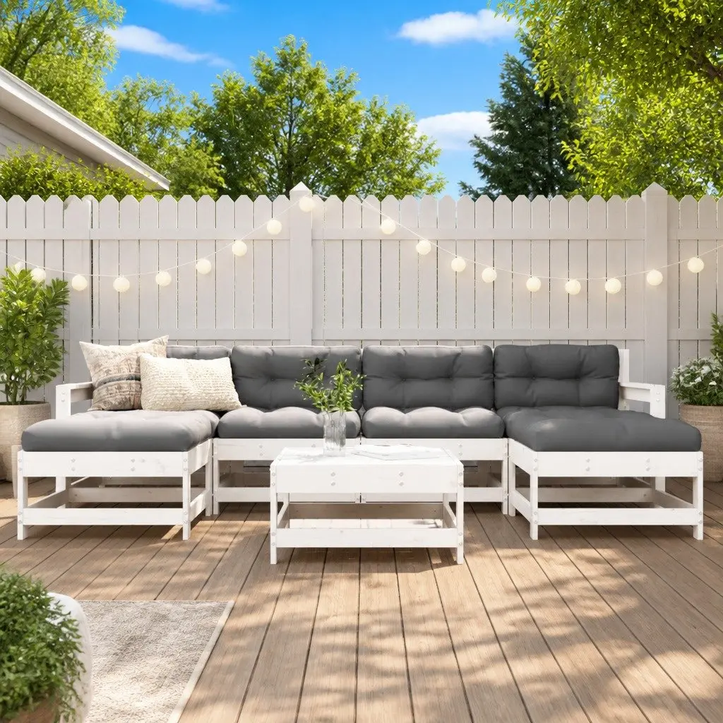 Garden Lounge Set 7 Piece Outdoor Patio Furniture Modular Sofa with Cushions