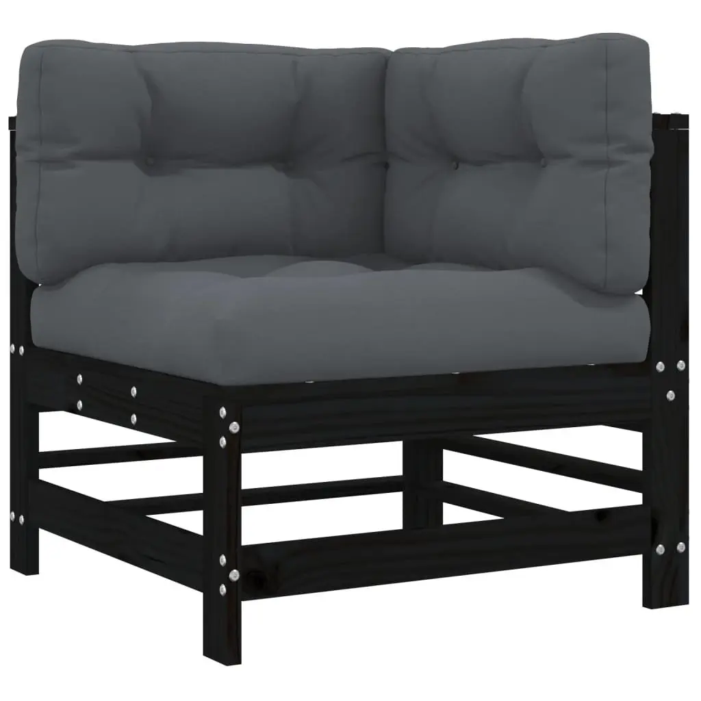 Garden Lounge Set 7 Piece Outdoor Furniture Black Cushions Patio Seating