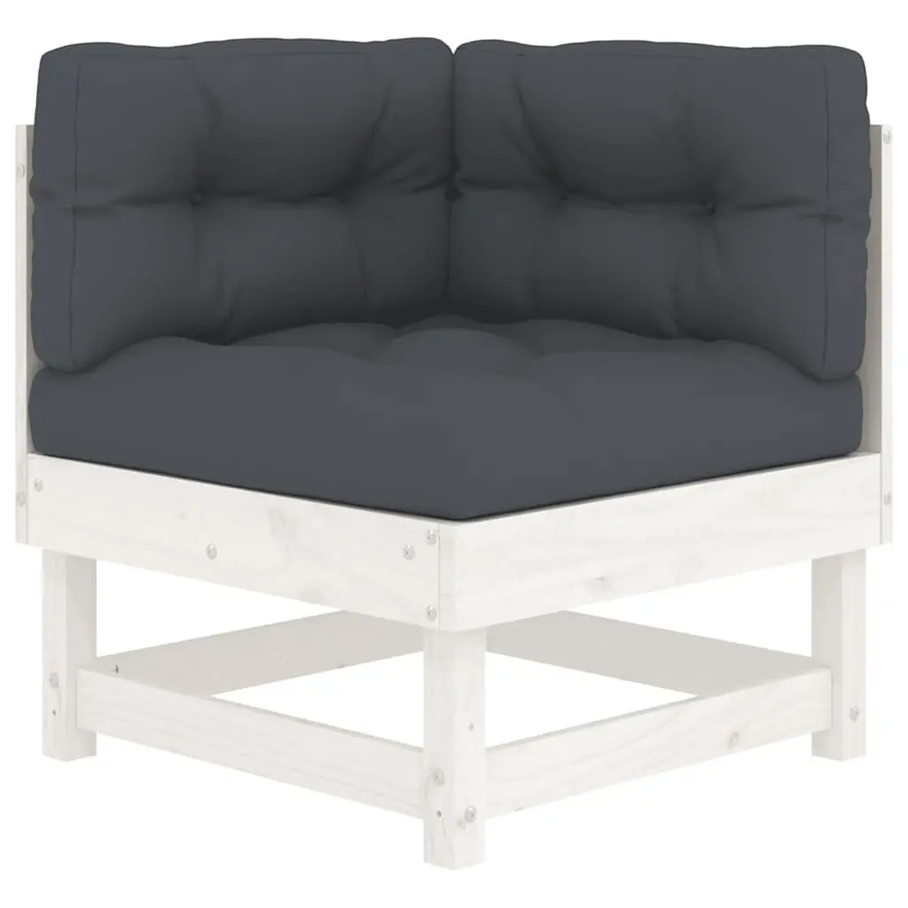 Garden Lounge Set 7 Piece Outdoor Furniture Patio Sofa with Cushions White Wood