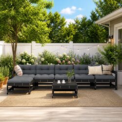 Practical 7 Piece Patio Furniture Set with Cushions