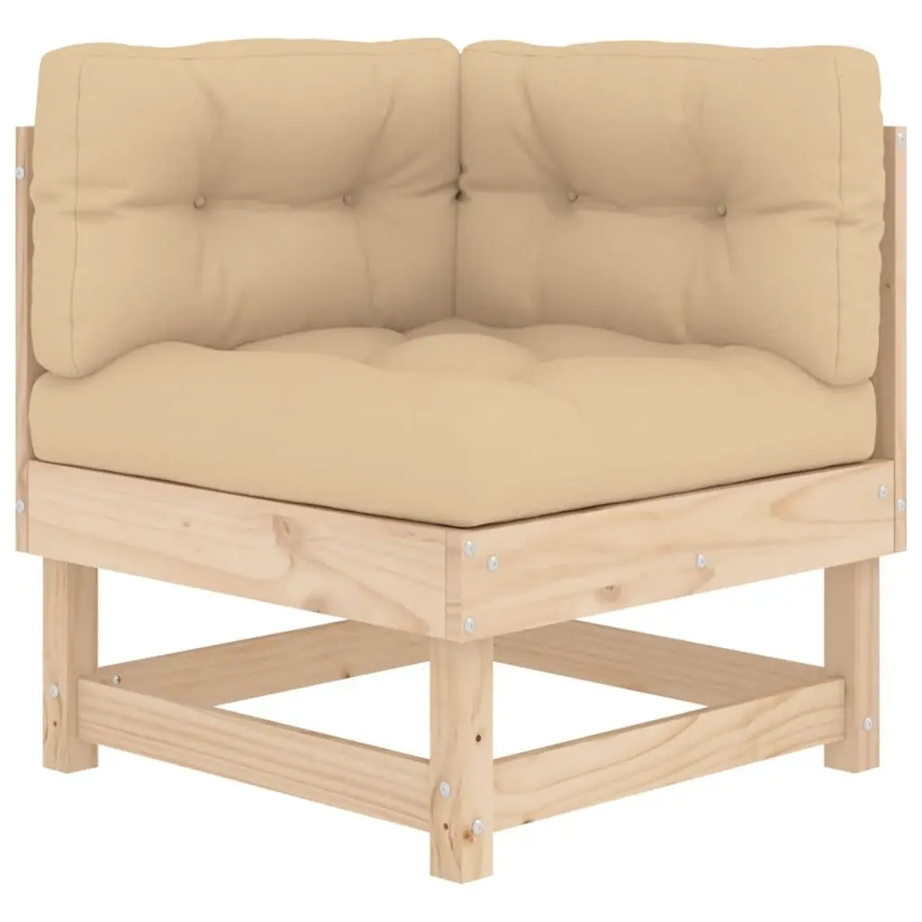 Garden Lounge Set Wooden 6 Piece Outdoor Furniture Patio Sofa with Cushions Brown