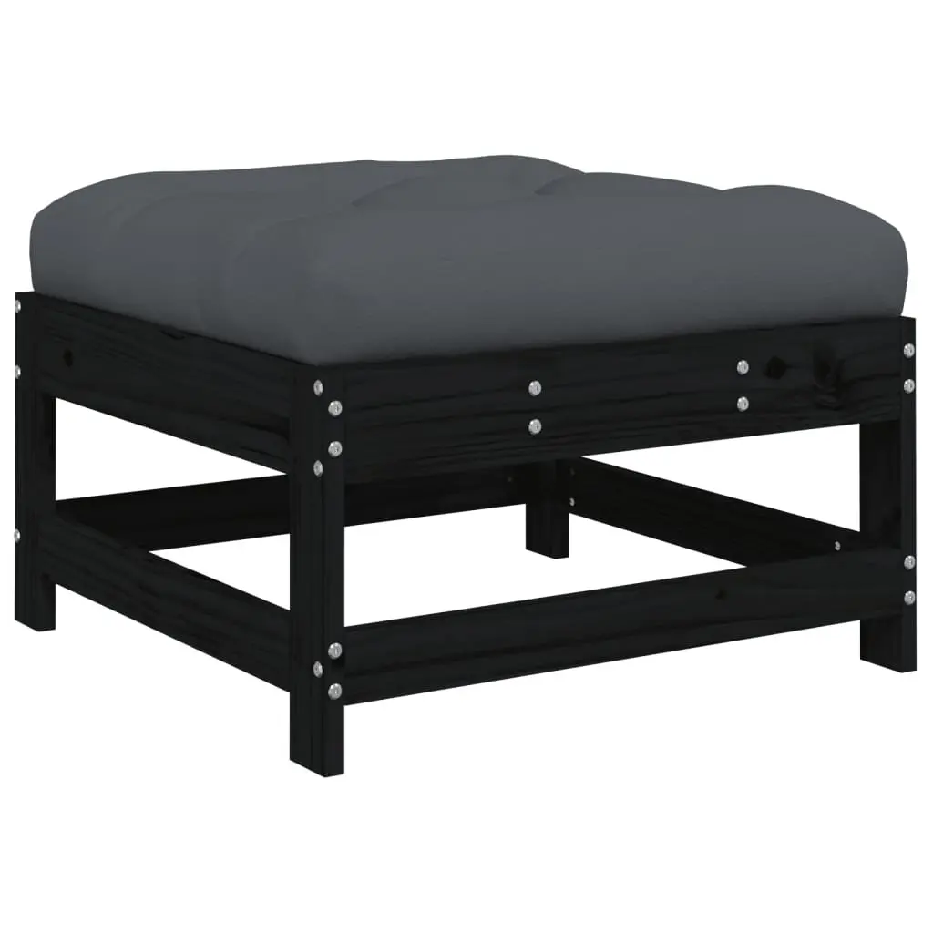 Garden Lounge Set 4 Piece Outdoor Furniture Patio Sofa with Cushions Black Wood