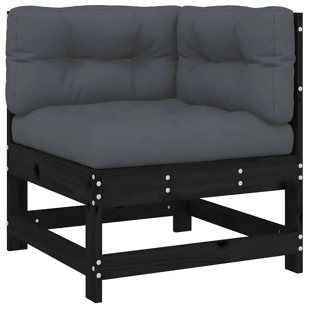 Garden Lounge Set 5 Piece Outdoor Furniture Patio Sectional with Cushions Black