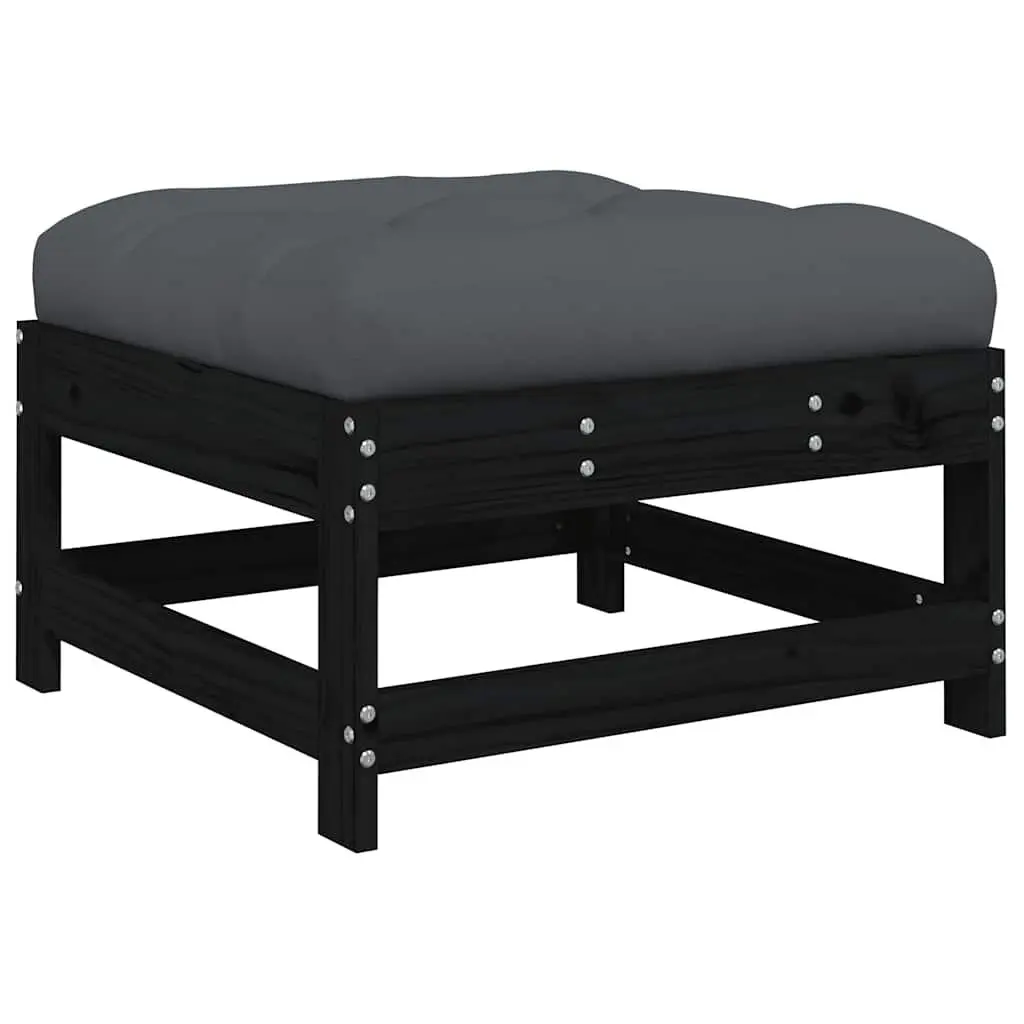 Garden Lounge Set 5 Piece Outdoor Furniture Patio Sectional with Cushions Black