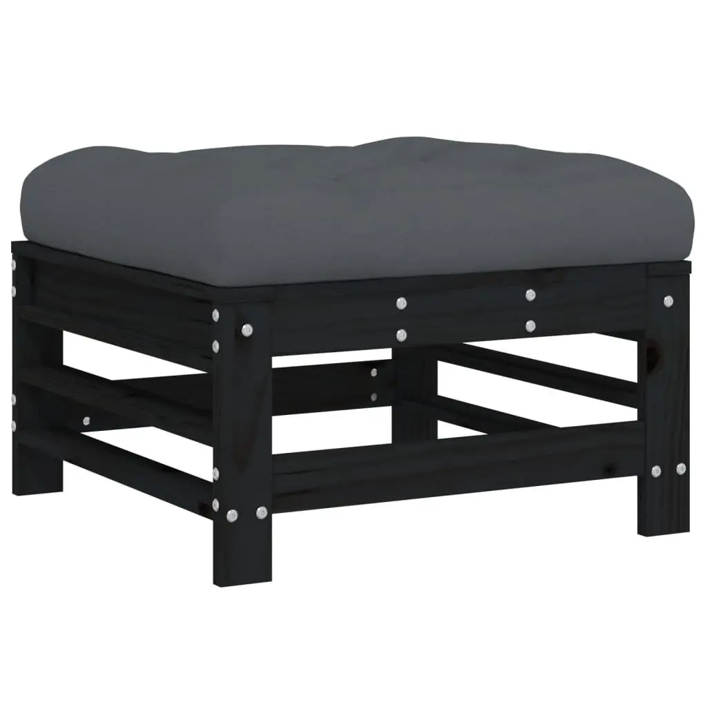 Garden Lounge Set 5 Piece Outdoor Furniture Patio Sofa with Cushions Black