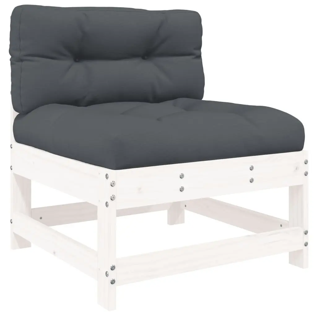 Garden Lounge Set Solid Pine Wood 10 Piece Slatted Outdoor Furniture White