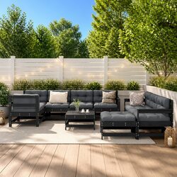 Practical 10-Piece Lounge Set for Outdoor Spaces